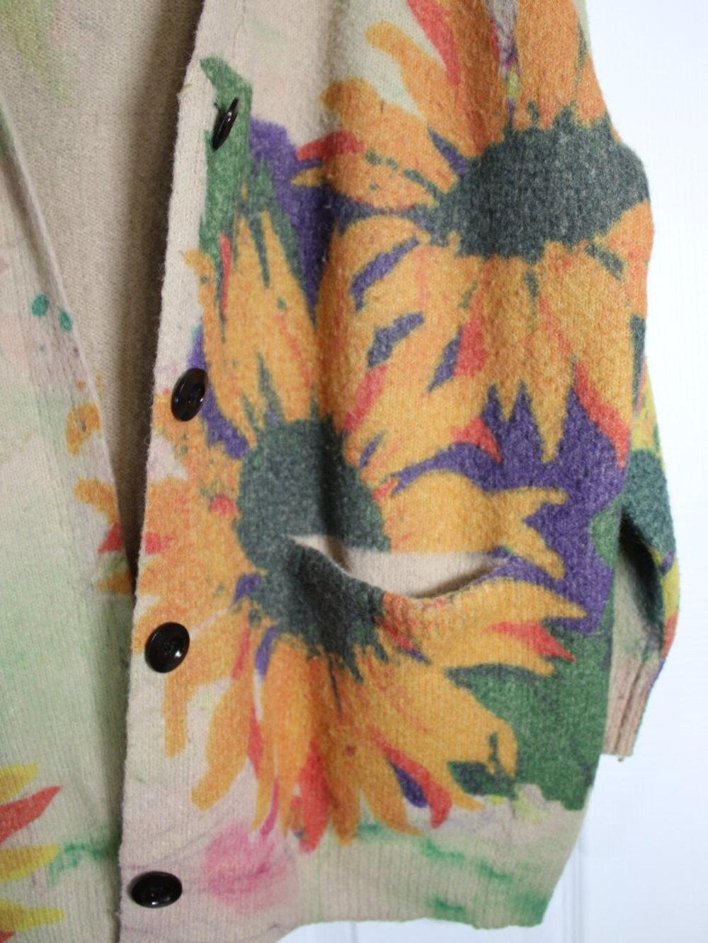 Boutique Inspired Cottagecore Cotten/Linen Sunflower Cardigan - Picture 6 of 15